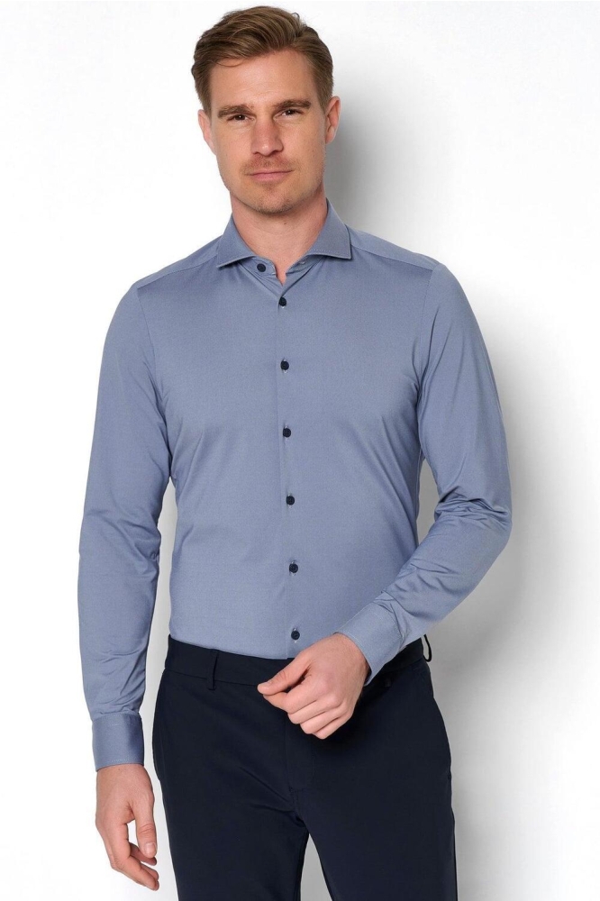 FUNCTIONAL SHIRT L S 4030 21750 110 PLAIN BLUE